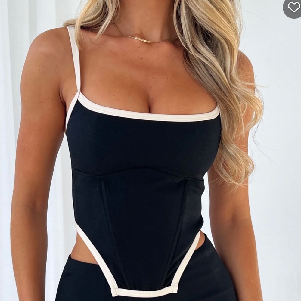 White Fox Corset Crop Top
